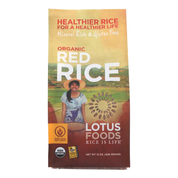 Lotus Foods Heriloom Bhutan Red Rice - Case Of 6 - 15 Oz. - Maras Green