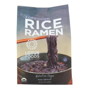 Lotus Foods Ramen - Organic - Forbidden Rice - 4 Ramen Cakes - 10 Oz - Case Of 6 - Maras Green