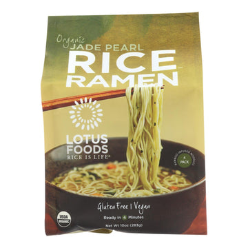Lotus Foods Ramen - Organic - Jade Pearl Rice - 4 Ramen Cakes - 10 Oz - Case Of 6 - Maras Green