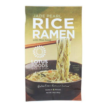 Lotus Foods Ramen - Organic - Jade Pearl Rice - With Miso Soup - 2.8 Oz - Case Of 10 - Maras Green