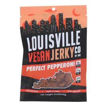 Louisville Vegan Jerky - Jerky Vegan Pepperoni - Case Of 10 - 3 Oz - Maras Green