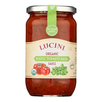 Lucini Italia - Pasta Sauce Organic Tomato Basil - Case Of 6 - 24 Ounces - Maras Green