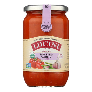 Lucini Italia - Sauce Organic Roasted Garlic Marinara - Case Of 6 - 24 Ounce - Maras Green