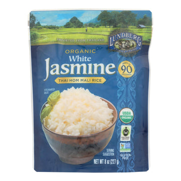 Lundberg Family Farms Organic Thai Rice - White Jasmine - Case Of 6 - 8 Oz - Maras Green