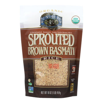 Lundberg Family Farms Sprouted Brown Basmati Rice - Case Of 6 - 1 Lb. - Maras Green