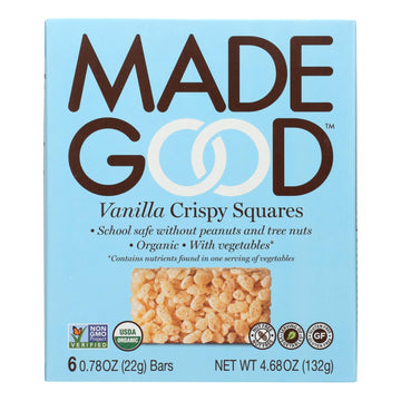 Made Good Crispy Squares - Vanilla - Case Of 6 - 4.68 Oz. - Maras Green