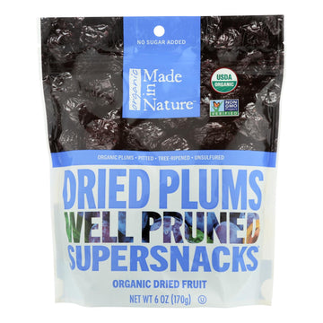 Made In Nature Plums Organic Dried Fruit - Case Of 6 - 6 Oz - Maras Green