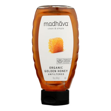 Madhava Honey - Honey Golden Squz - Case Of 6 - 17.6 Oz - Maras Green