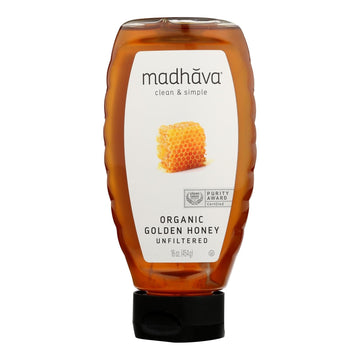 Madhava Honey - Honey Golden Squz - Case Of 6 - 17.6 Oz - Maras Green
