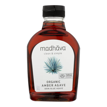 Madhava Honey Organic Agave Nectar - Amber - Case Of 6 - 23.5 Oz. - Maras Green