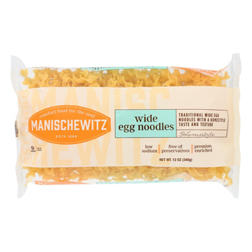 Manischewitz - Egg Noodles Broad - Case Of 12 - 12 Oz. - Maras Green