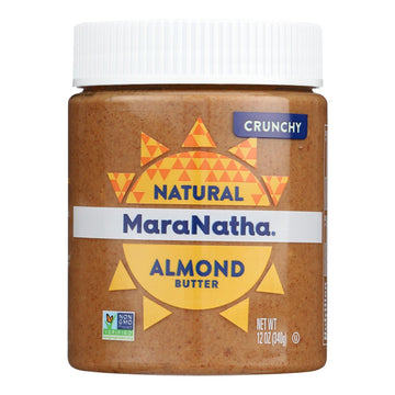 Maranatha Natural Foods Almond Butter - No Stir - Crunch - Case Of 6 - 12 Oz - Maras Green