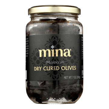 Mina - Olives Black Dry Cured - Case Of 6 - 7 Oz - Maras Green