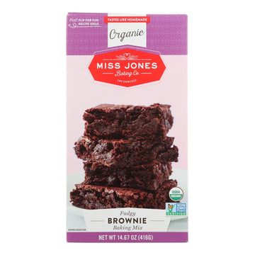 Miss Jones Baking Mix - Brownie - Case Of 6 - 14.67 Oz. - Maras Green