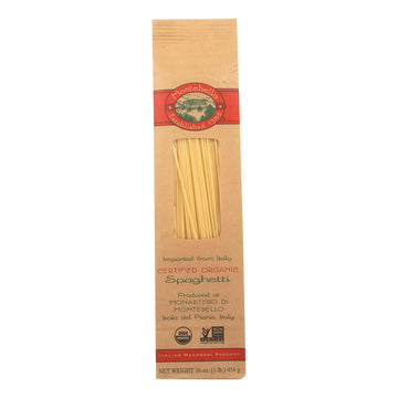 Montebello Organic Pasta - Spaghetti - Case Of 12 - 1 Lb. - Maras Green