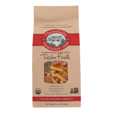 Montebello - Pasta Tricolor Fusill - Case Of 12 - 16 Oz - Maras Green