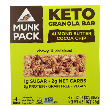 Munk Pack - Green Bar Keto Almond Butter Coco - Case Of 6 - 4/1.12oz - Maras Green