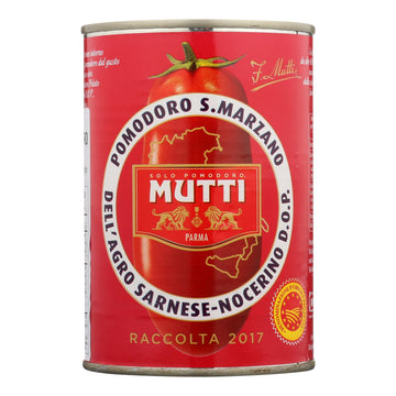 Mutti San Marzano Pdo Whole Peeled Tomatoes - Case Of 6 - 14 Oz - Maras Green
