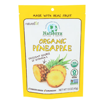 Natierra Freeze Dried - Pineapples - Case Of 12 - 1.5 Oz. - Maras Green