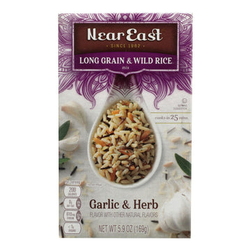 Near East Long Grain & Wild Rice - Garlic - Case Of 12 - 5.9 Oz - Maras Green