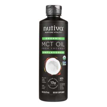 Nutiva 100% Organic Mct Oil - From Coconut - Unflavored - 16 Fl Oz - Maras Green