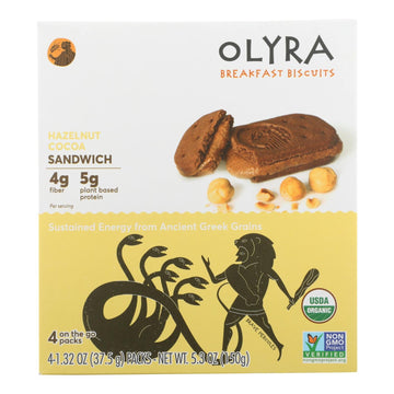 Olyra - Breakfast Sandwich Biscuit Hazelnut Cocoa - Case Of 6 - 5.3 Oz - Maras Green