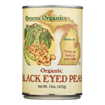 Omena Organics - Peas Black Eyed - Case Of 12 - 15 Oz - Maras Green