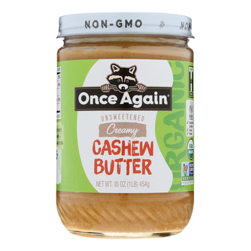 Once Again - Cashew Butter - Case Of 6 - 16 Oz - Maras Green