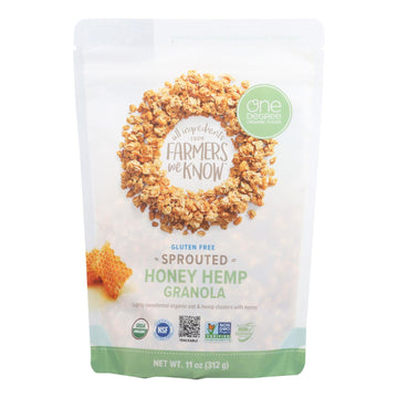 One Degree Organic Foods Sprouted Oat Hemp Granola - Honey - Case Of 6 - 11 Oz. - Maras Green