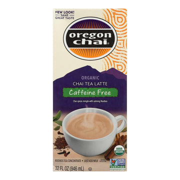 Oregon Chai Tea Latte Concentrate - Caffeine Free - Case Of 6 - 32 Fl Oz. - Maras Green