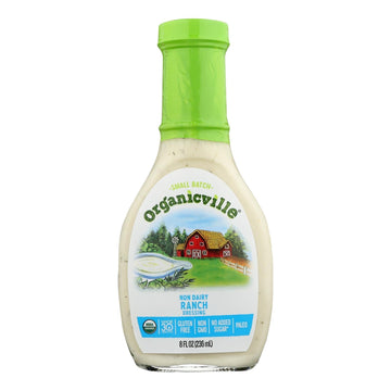 Organic Ville Organic Dressing - Dairy Free Ranch Vinaigrette - Case Of 6 - 8 Fl Oz. - Maras Green