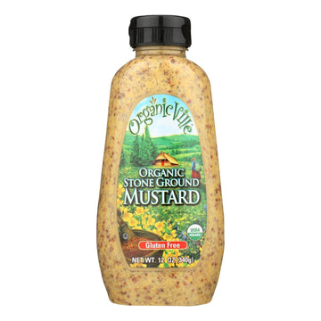 Organic Ville Organic Mustard - Stone Ground - Case Of 12 - 12 Oz. - Maras Green