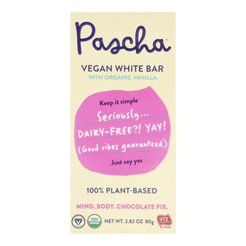 Pascha - Bar White Chocolate Vegan - Case Of 10 - 2.82 Oz - Maras Green