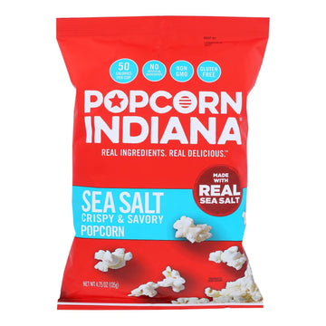 Popcorn Indiana Popcorn - Sea Salt - Case Of 12 - 4.75 Oz. - Maras Green
