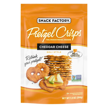 Pretzel Crisps - Pretzel Crisp Cheddar Chs - Case Of 12 - 7.2 Oz - Maras Green