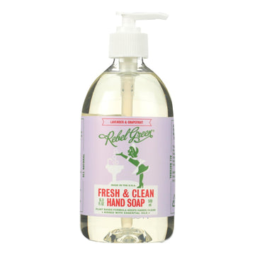 Rebel Green Hand Soap - Lavender - Case Of 4 - 16.9 Fl Oz - Maras Green