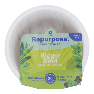 Repurpose Plant Based Bagasse Bowls - Case Of 12 - 20 Count - Maras Green