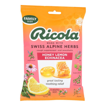 Ricola - Cough Drop Ech Honey Lemon - Case Of 6 - 45 Ct - Maras Green