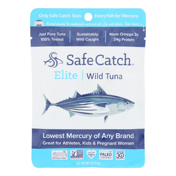 Safe Catch - Tuna Elite Wild Ss Pouch - Case Of 12 - 3 Oz - Maras Green
