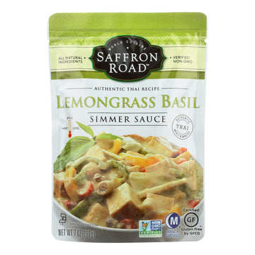 Saffron Road Simmer Sauce - Lemongrass Basil - Case Of 8 - 7 Fl Oz. - Maras Green
