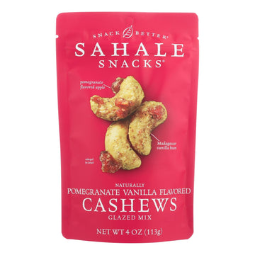 Sahale Snacks Cashews Glazed Nuts - Pomegranate And Vanilla - Case Of 6 - 4 Oz. - Maras Green