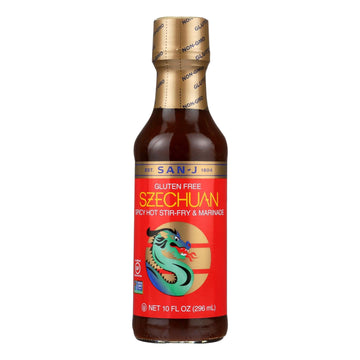 San - J Cooking Sauce - Szechuan - Case Of 6 - 10 Fl Oz. - Maras Green