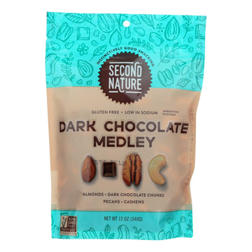 Second Nature - Nut Medley Dark Chocolate - Case Of 6 - 12 Oz - Maras Green