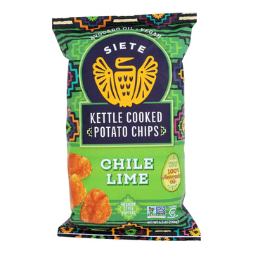 Siete - Kettle Chip Chile Lime - Case Of 6 - 5.5 Oz - Maras Green