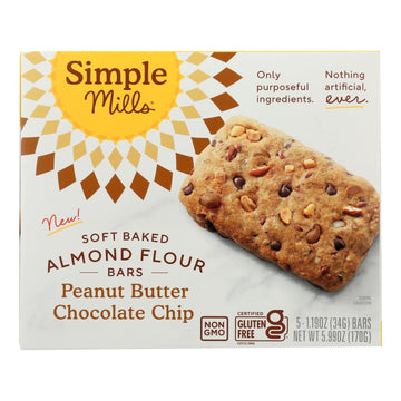 Simple Mills - Bar Sft Baked Peanut Butter Chocolate Chip - Case Of 6 - 5.99 Oz - Maras Green