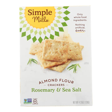 Simple Mills Rosemary And Sea Salt Almond Flour Crackers - Case Of 6 - 4.25 Oz. - Maras Green