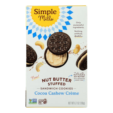Simple Mills - Sandwich Cookie Cocoa Cshw Cream - Case Of 8 - 6.7 Oz - Maras Green