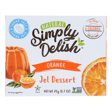 Simply Delish Natural Jel Dessert - Orange - Case Of 6 - 1.6 Oz. - Maras Green