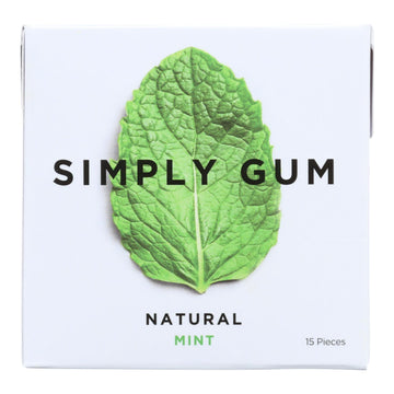 Simply Gum All Natural Gum - Mint - Case Of 12 - 15 Count - Maras Green