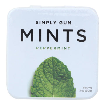 Simply Gum - Mints - Peppermint - Case Of 6 - 30 Count - Maras Green